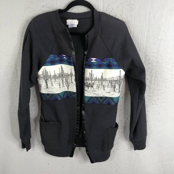 Vintage Sacs Western Jacket Womens Medium Aztec Quilted Old West Cactus Ranch - Picture 1 of 16